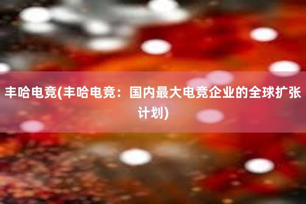 丰哈电竞(丰哈电竞：国内最大电竞企业的全球扩张计划)