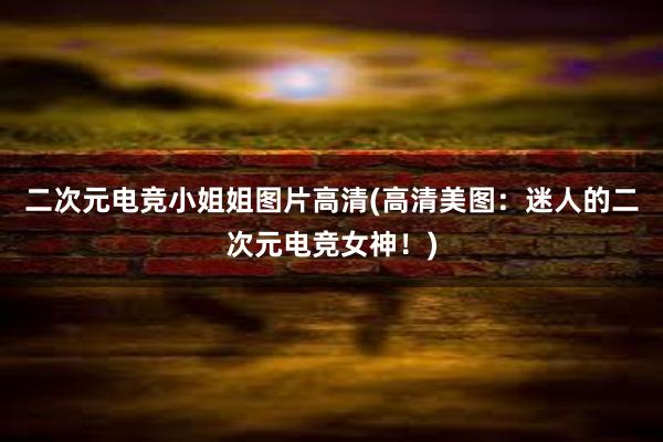 二次元电竞小姐姐图片高清(高清美图：迷人的二次元电竞女神！)