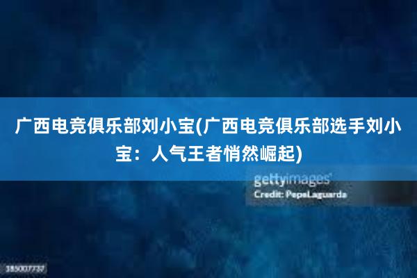 广西电竞俱乐部刘小宝(广西电竞俱乐部选手刘小宝：人气王者悄然崛起)