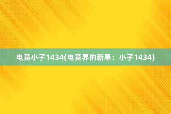 电竞小子1434(电竞界的新星：小子1434)