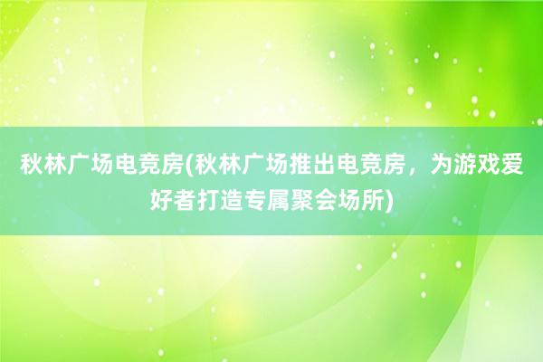 秋林广场电竞房(秋林广场推出电竞房，为游戏爱好者打造专属聚会场所)