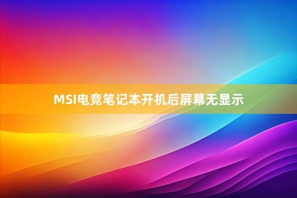 MSI电竞笔记本开机后屏幕无显示