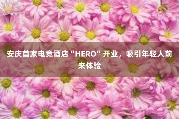 安庆首家电竞酒店“HERO”开业，吸引年轻人前来体验