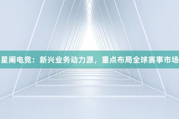 星阑电竞：新兴业务动力源，重点布局全球赛事市场