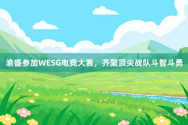 渝盛参加WESG电竞大赛，齐聚顶尖战队斗智斗勇