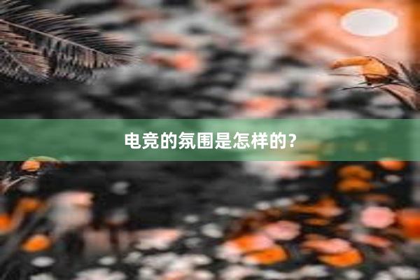 电竞的氛围是怎样的？