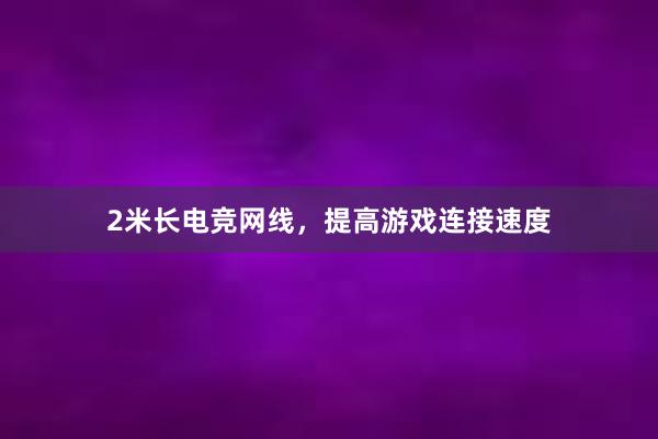 2米长电竞网线，提高游戏连接速度