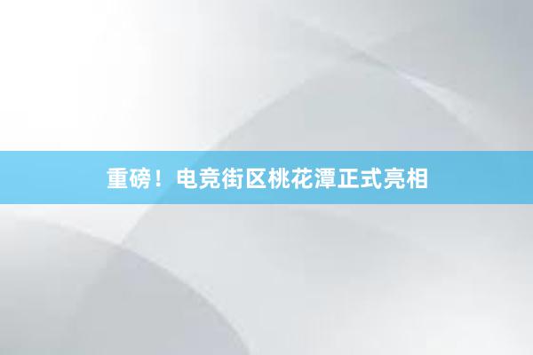 重磅！电竞街区桃花潭正式亮相