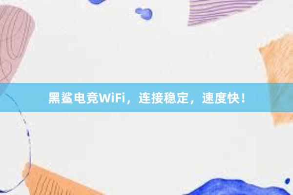 黑鲨电竞WiFi，连接稳定，速度快！